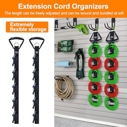 Extension Cord Organizer Adjustable 2 PCS with 5 Slots (Cable Straps-A04)