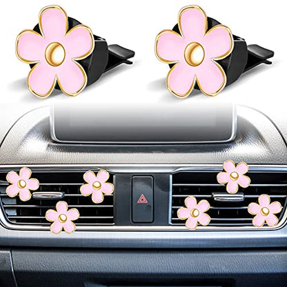 6 Pcs Daisy Vent Clips for Car (Pink / 1 Count (Pack of 6))