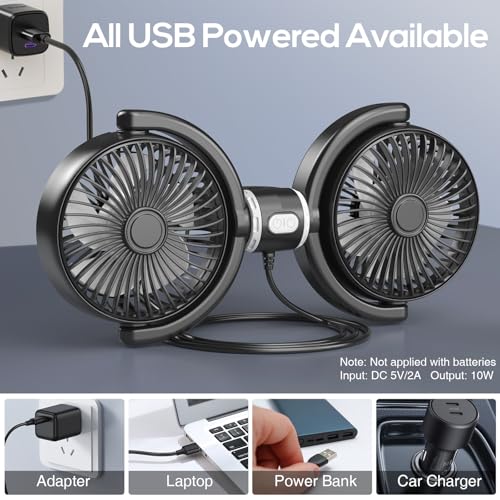USB Car Fan for Backseat for Kids