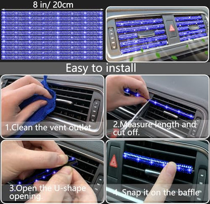 27 PCs Blue Bling Car Accessories Set for Women (Blue Diamond)