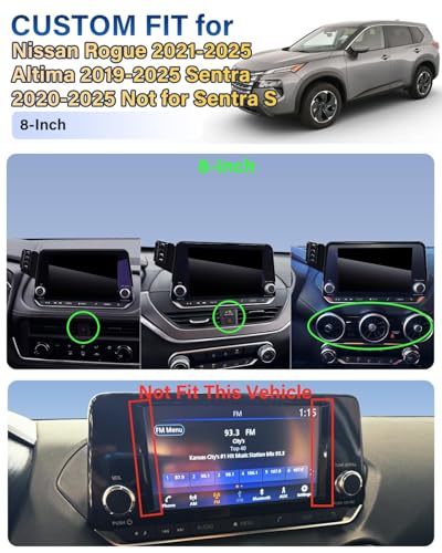 Magnetic Charger Phone Holder for Nissan Rogue SV 2021 (Magnetic Wireless Charger / 21-26 Rogue/20-25 Sentra/19-25 Altima | 8-Inch)