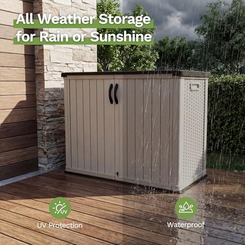 26 cu.ft Resin Outdoor Storage Cabinet (Beige / 26 Cu FT Cabinet)