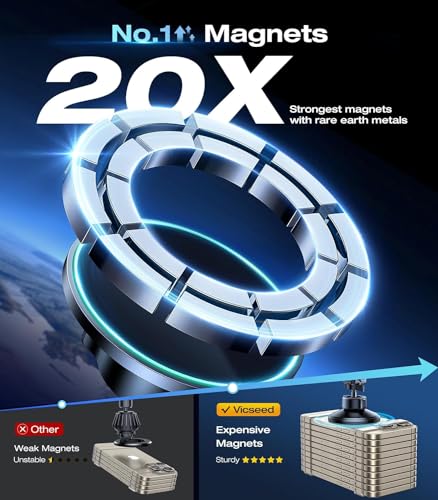 for MagSafe Car Mount [Upgraded Strongest Magnet Power] Magnetic Phone Holder for Car Vent 360 Adjustable Magnetic Car Phone Holder Mount for iPhone 16 Pro Max 15 14 13 12 Plus Mini (Fashion Black)