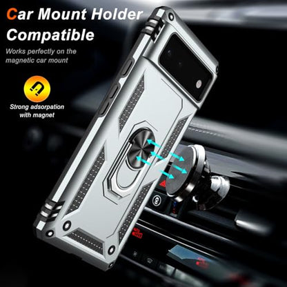 for Google Pixel 6 Case with Screen Protector (Silver / Google Pixel 6)