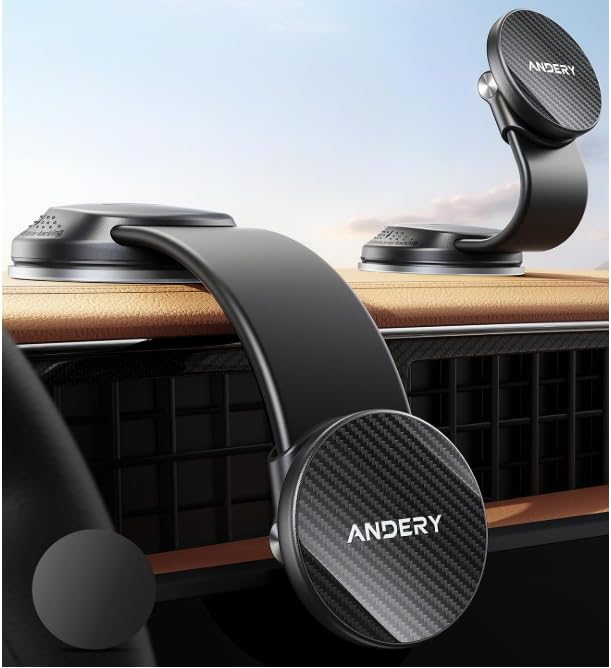 Car Phone Holder for MagSafe [360° Adjustable Memory Alloy Arm (Carbon Fiber)