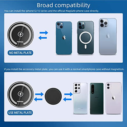 for Magsafe Car Mount Charger for Magnetic Wireless Charging for iPhone12 (Light Black)