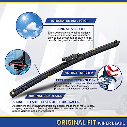 Wipers Replacement for 2012 (28"+28"+12" / Pinch Tab)