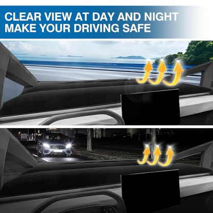 Black Dash Cover for Tesla Cybertruck 2024 2025 2026 Polyester Dashboard Cover Non (Cybertruck 24-26(Black))