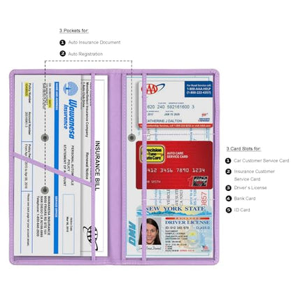 Car Registration & Insurance Card Holder (Purple)