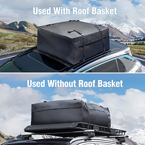 64"x39" Roof Rack Cargo Basket with Waterproof Cargo Bag (2-roof rack+cargo bag)