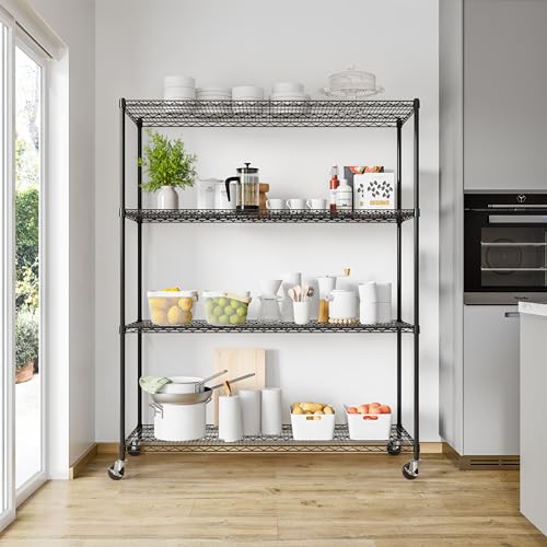 UltraDurable 4 (Black / 4-Tier Shelving, 60" W x 24" D)