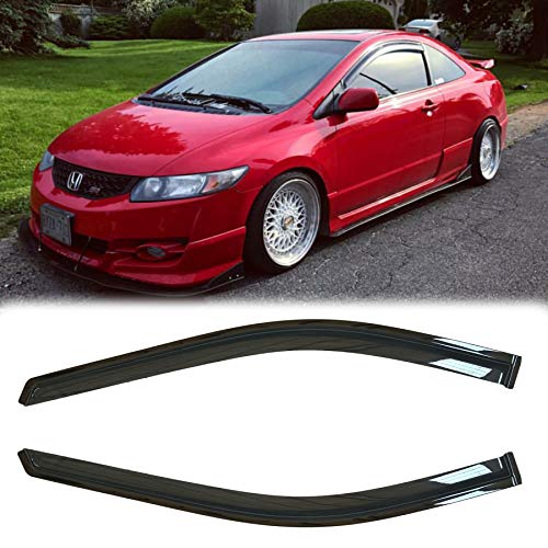 Window Visors Rain Guards for 2006 (For 2006-2011 Civic Coupe)