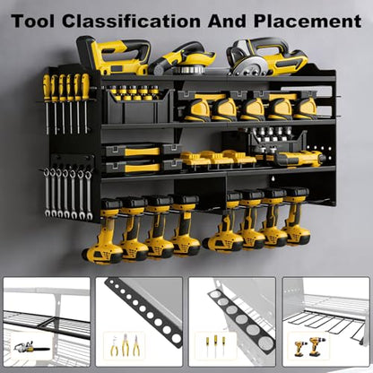 Large Power Tool Organizer Wall Mount Black (Black)