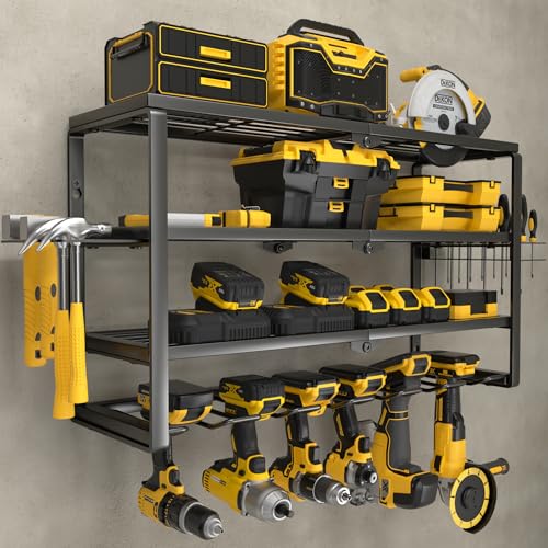 4 Layer Power Tool Organizer Wall Mount (24 Inch 6 Drills Holder)