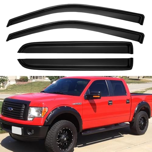 Window Visors Rain Guards for 2009 (2009-2014 f150 SuperCrew)