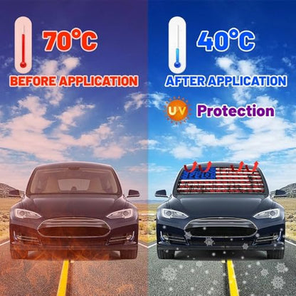 American USA Flag Car Windshield Sunshade Umbrella USA Flag Sun Shade for Car Windshield Umbrella Upgraded Sunshades Blocks UV & Heat Front Window Shades for SUV Sedan Auto (One Size / Style20)