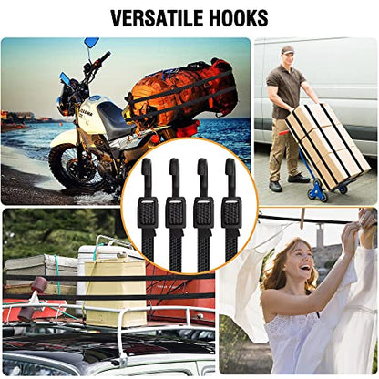 Bungee Cords with Hooks (40 Inch / 6pcs Black)