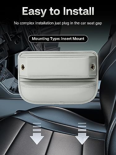 Premium Leather Car Seat Gap Filler Organizer (05 Beige, 1 Pack)