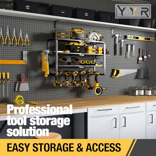 4 Layer Power Tool Organizer Wall Mount (24 Inch 6 Drills Holder)