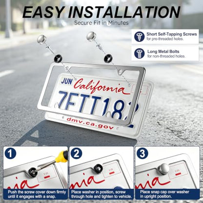 Chrome License Plate Frames (Silver)