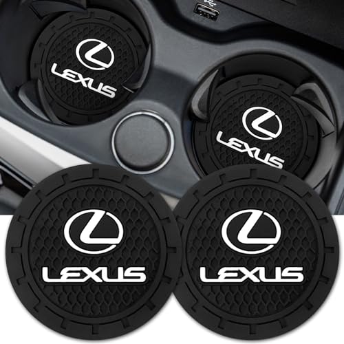 Car Cup Holder Coaster for Lexus ES350 GS350 GS300h GS450h is300 ls460 rx350 Series Recessed Silicone Cupholder Coaster Interior Accessories 2.75in 2Pieces Black (Black-04)