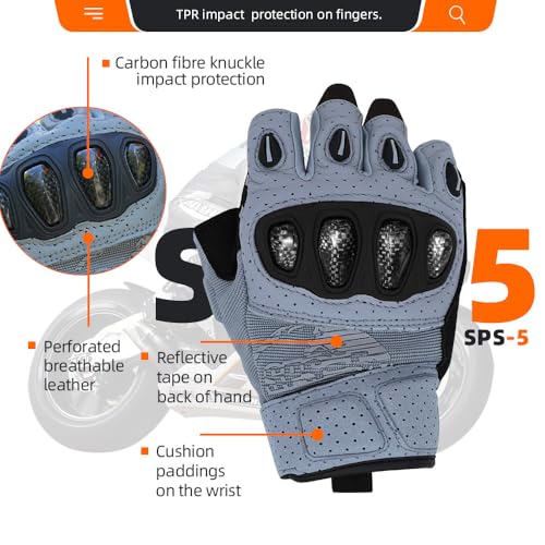 SPS 5 Unisex Touchscreen Road Racing Motorcycle MTB Sports Gloves Also fit BMX MX ATV Mountain Bike Bicycle Cycling Off (Grey SPS-5 / M Youth)