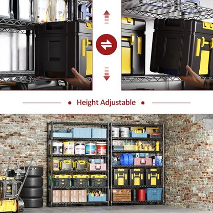 6 Tier Heavy Duty Metal Wire Shelving Unit (6 Tier, 17.7" D x 47.2" W x 82.7" H / Black)