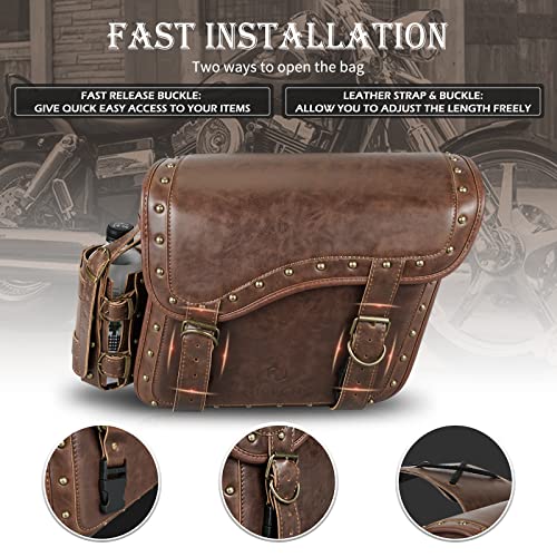 Motorcycle Saddle Bags (25L-Brown1)