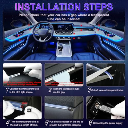 Smart LED Car Lights Interior with USB Port (6 Lights(2 Ctrls))