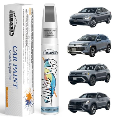 LD7X 2R Platinum Gray Metallic Touch Up Paint for Volkswagen (For volkswagen / Platinum Gray Metallic(LD7X/2R) Compatible with Atlas/Atlas-Cross-Sport/Beetle/Golf/Golf-Alltrack/Golf-SportWagen/Jetta/Passat/Taos/Tiguan)