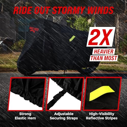 Waterproof Scooter & Moped Cover for Vespa (Badass Black / [SCOOTER] 80"L x 36"W x 47"H)