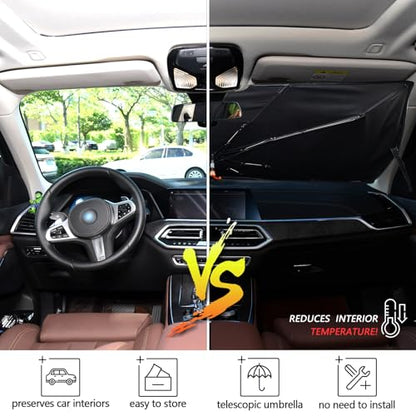 Car Front Windshield Sunshade (Beach, Palm Trees)
