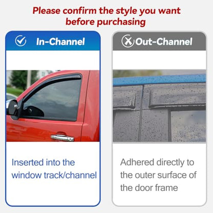 Window Visors Dark Smoke Rain Guards for 2010 (2010-2019 Ford Taurus(Dark Smoke))