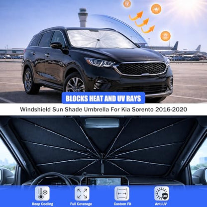 Car Windshield Sun Shade Umbrella for Kia Sorento 2016 (For Kia Sorento 2016-2020)