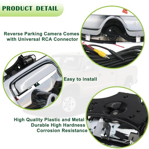 Backup Camera Tailgate Handle Rear View Camera Liftgate Latch Handle Chrome Compatible with 1999 (1999-2007 Chrome)