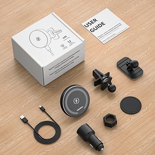 for Magsafe Car Mount Charger for Magnetic Wireless Charging for iPhone12 (Light Black)