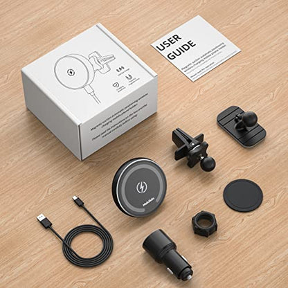 for Magsafe Car Mount Charger for Magnetic Wireless Charging for iPhone12 (Light Black)