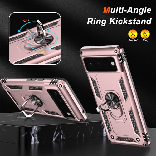 for Google Pixel 6A Case with Screen Protector (Rose Gold / Google Pixel 6A)