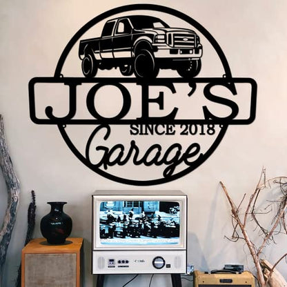 Personalized Metal Name Garage Sign (Design 1)