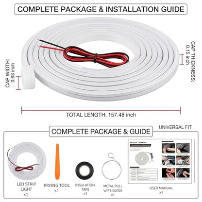 Car Trunk LED Strip Lights (Warm Yellow Light / 157.48")