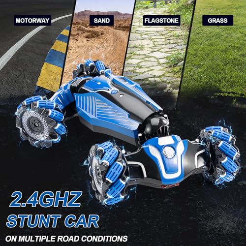 Remote Controlled Gesture Stunt Car (Deep Blue)