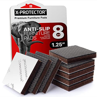 Non Slip Furniture Pads 8 pc 1 1 (8 Square 1.25")