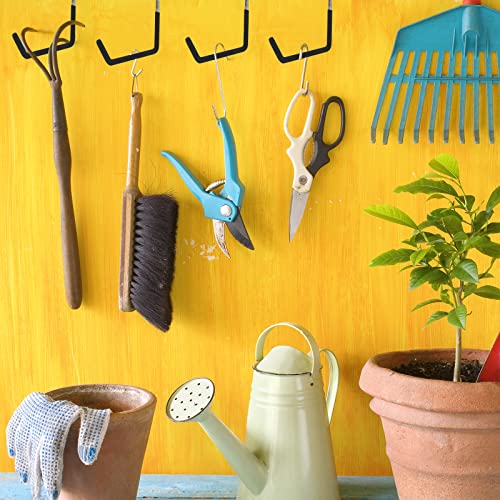6 Pack Heavy Duty Rafter Hooks for Hanging Vinyl Coated Large S Hooks for Hanging Ladder Bike Hangers Garage Storage Organizer Black (Black 6mm)