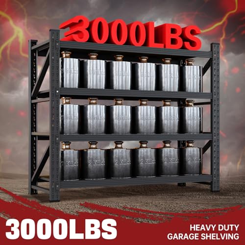 3000LBS Storage Shelves (48"W x 23.7"D x 70"H / Black)