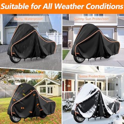 Motorcycle Cover for Honda GL1500 GL1800 (Black / for Honda GL1800)