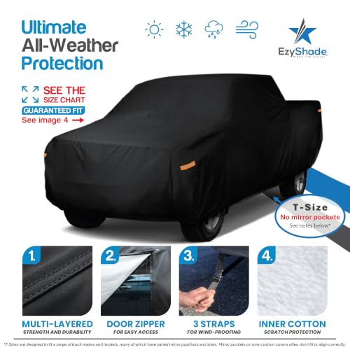 Truck Cover Waterproof All Weather. See Truck Size (Black / T6 - see Vehicle Size Chart)