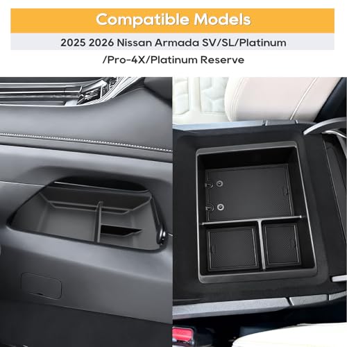 For Armada Center Console Organizer for 2025 2026 Armada (2025 2026 Armada 2PCS)