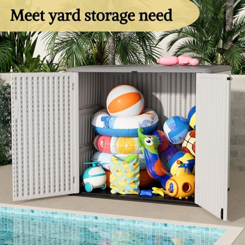 Large Outdoor Storage Shed (White-48 cu ft)