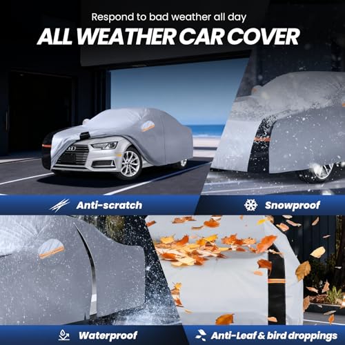 Multi Layer Car Cover Custom Fit for Audi A4 (W.Custom Fit Audi A4 / White Car Cover)