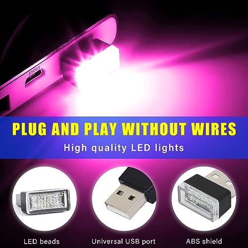 4 PCS USB LED Car Interior Atmosphere Lamp (Purple)
